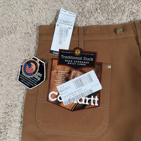 NWT Carhartt Pants B10 Men's 38×34 Insulated Brown Work Pants USA Made - Picture 5 of 5